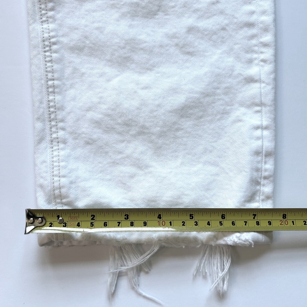 American Eagle Highest Rise Baggy Straight White Distressed Jeans Size 4 Short - Picture 16 of 16